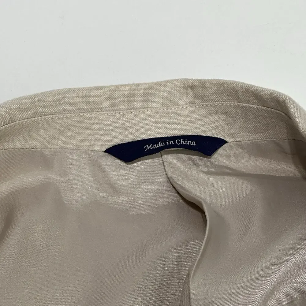 alan flusser 100% linen thomas flax blazer mens size M